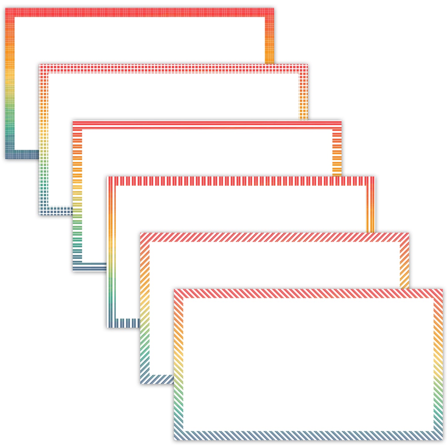 Widescreen Border Clipart Set 54 - Vintage Rainbow - Google Slides & PowerPoint