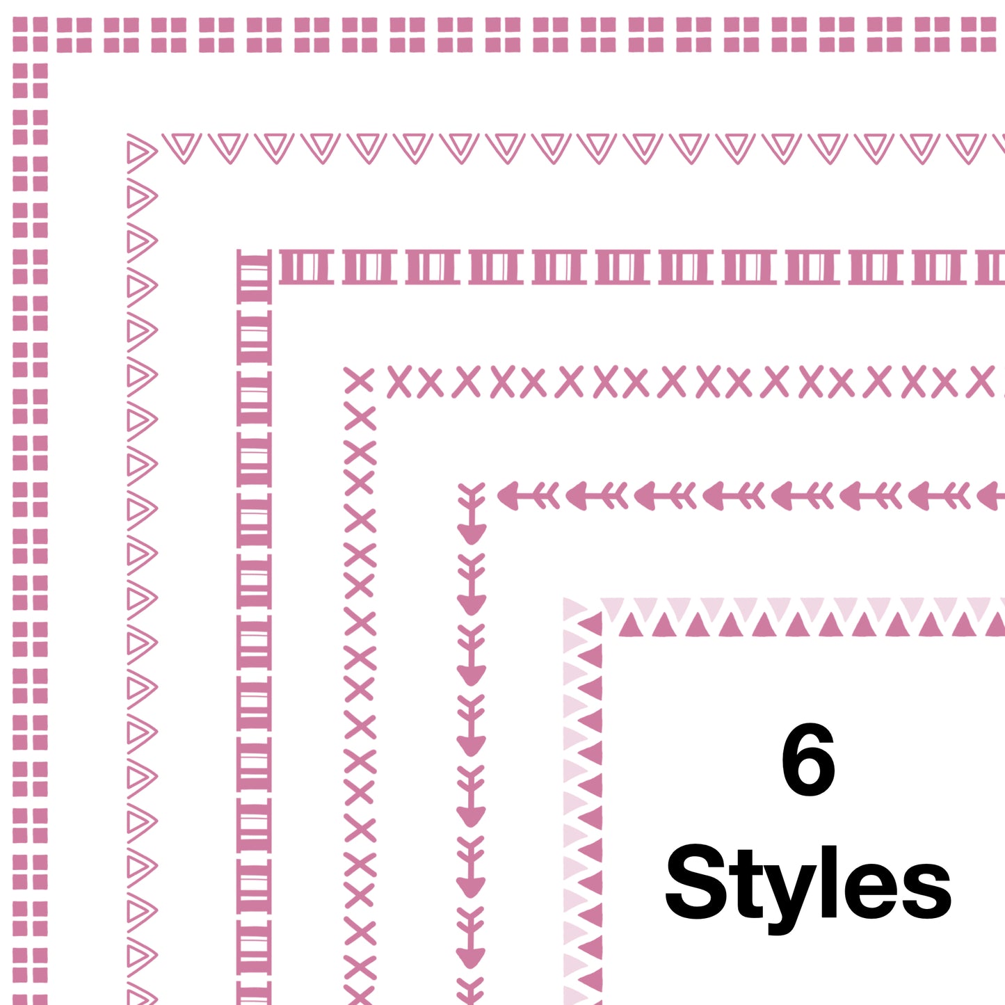Border Clipart Set 17 - Pastel - Page Borders and Frames