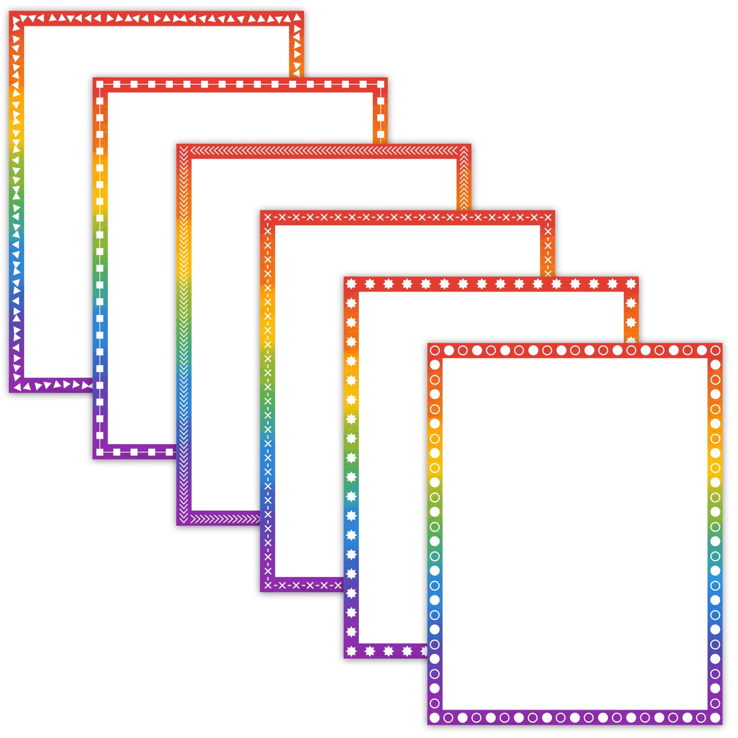 Border Clipart Set 40 - Rainbow - Page Borders and Frames