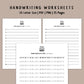 Handwriting Practice Sheets - Happiness Font