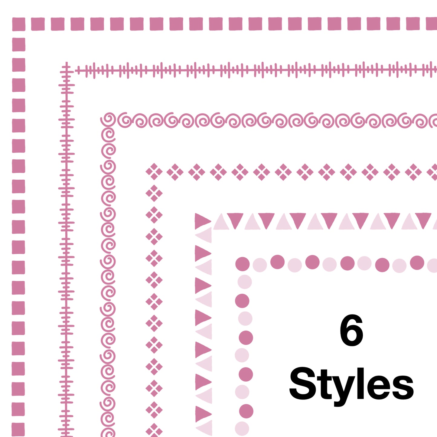 Border Clipart Set 13 - Pastel - Page Borders and Frames