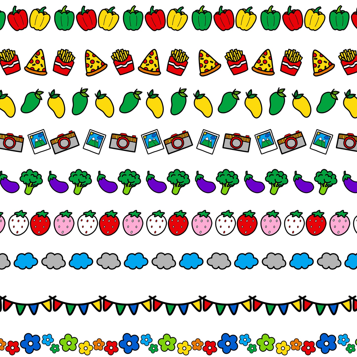 Widescreen Border Clipart Set 12 - Google Slides and PowerPoint