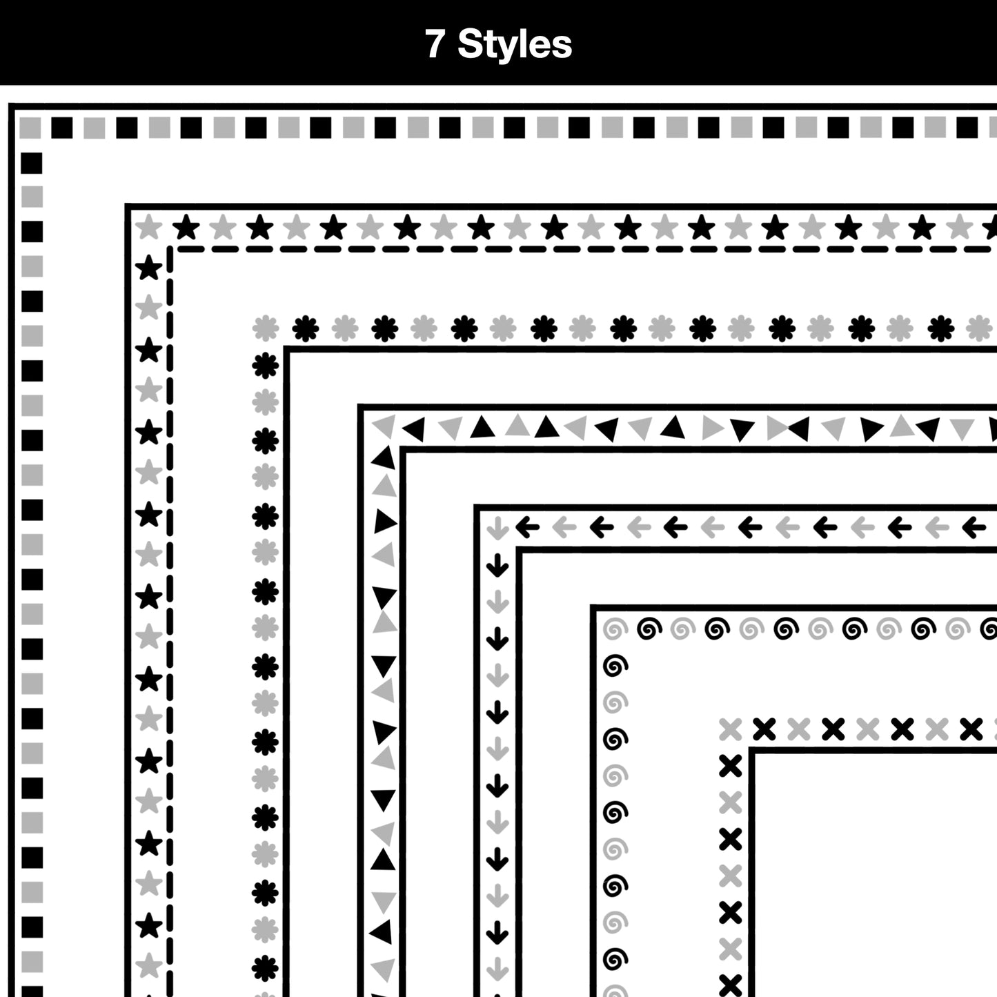 Border Clipart Set 65 - Colorful - Page Borders and Frames