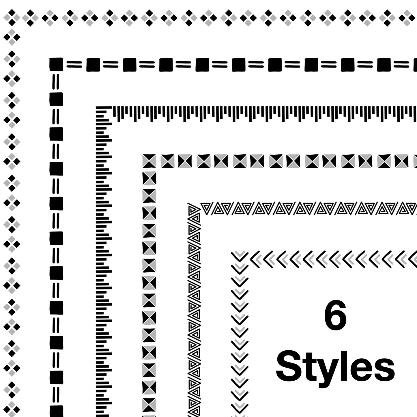 Border Styels Border Clipart Set 6 - Colorful - Page Borders and Frames – kjunstudio