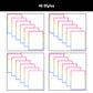 Border Clipart Bundle 12 - Pastel Rainbow - Page Borders and Frames