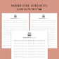 Handwriting Practice Sheets - Simple Notes Font
