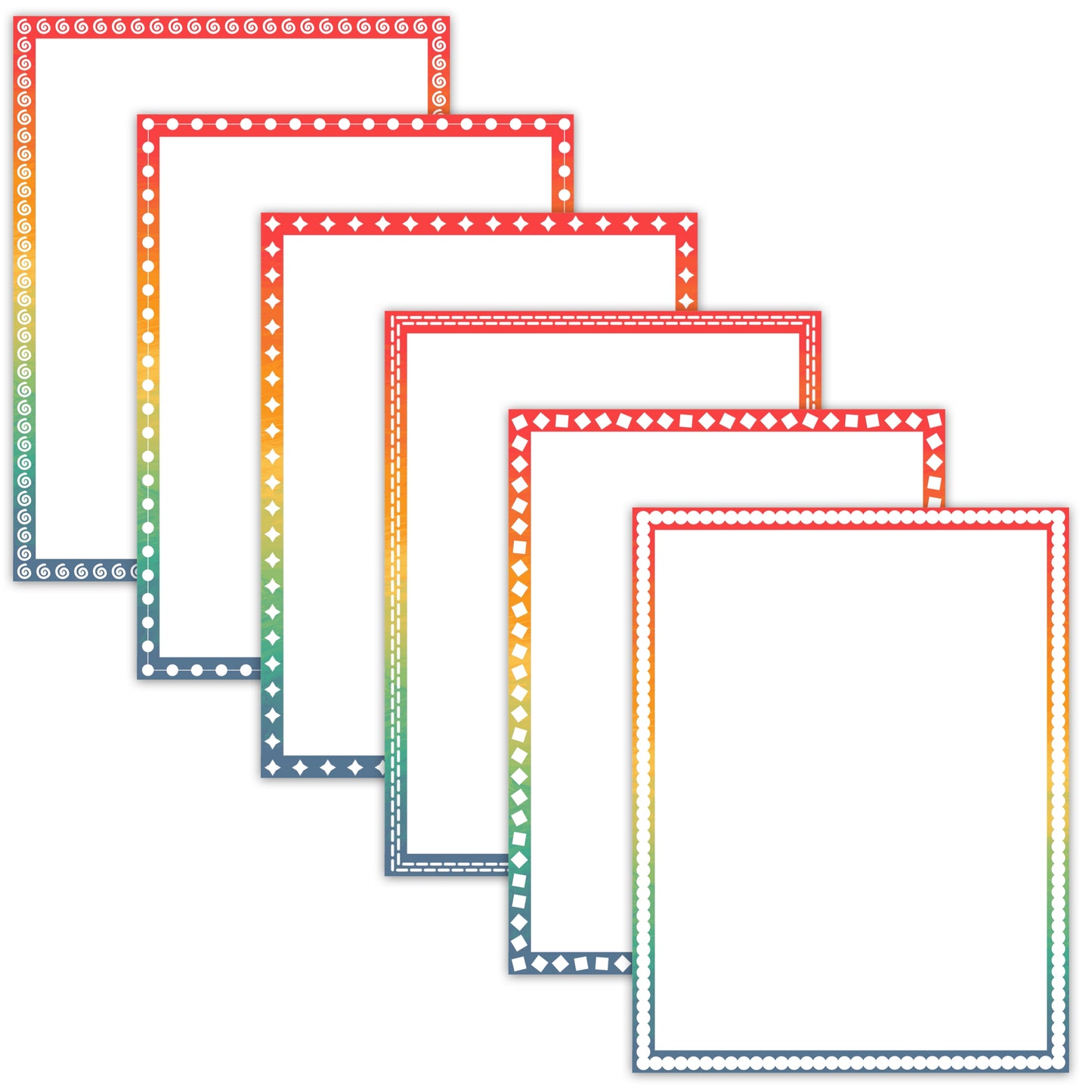 Border Clipart Set 43 - Vintage Rainbow - Page Borders and Frames