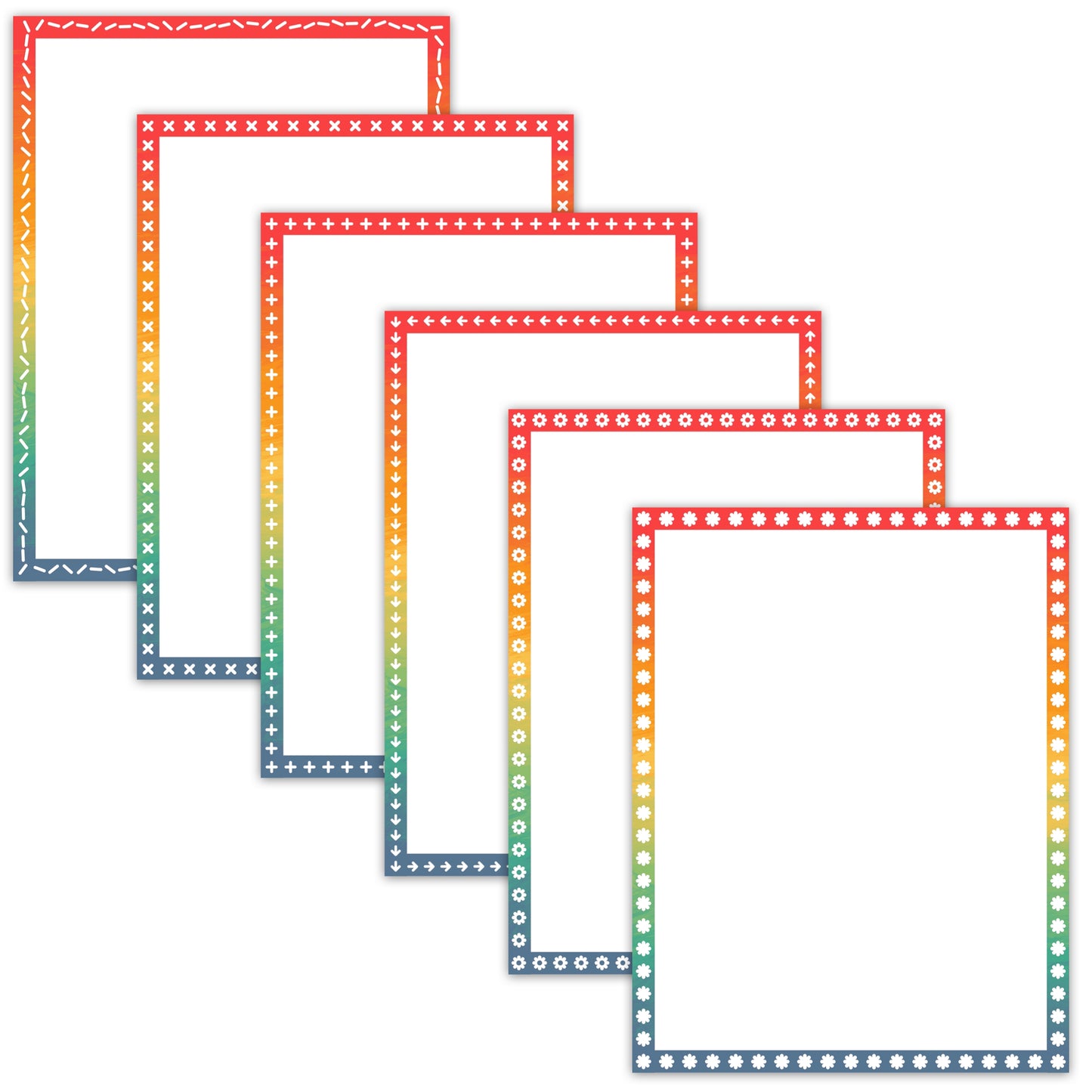 Border Clipart Set 42 - Vintage Rainbow - Page Borders and Frames