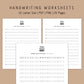 Handwriting Practice Sheets - Memories Font