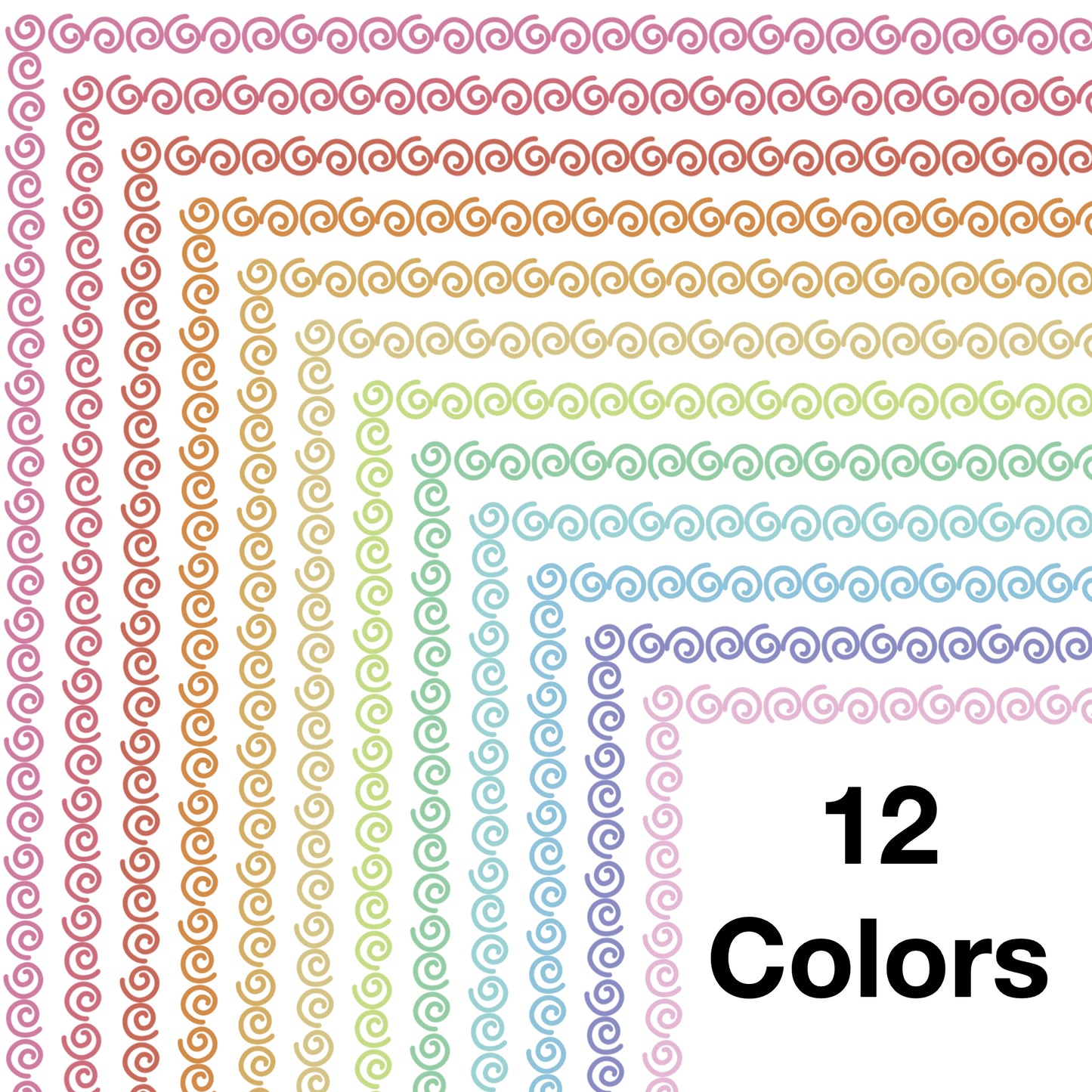 Border Clipart Set 13 - Pastel - Page Borders and Frames