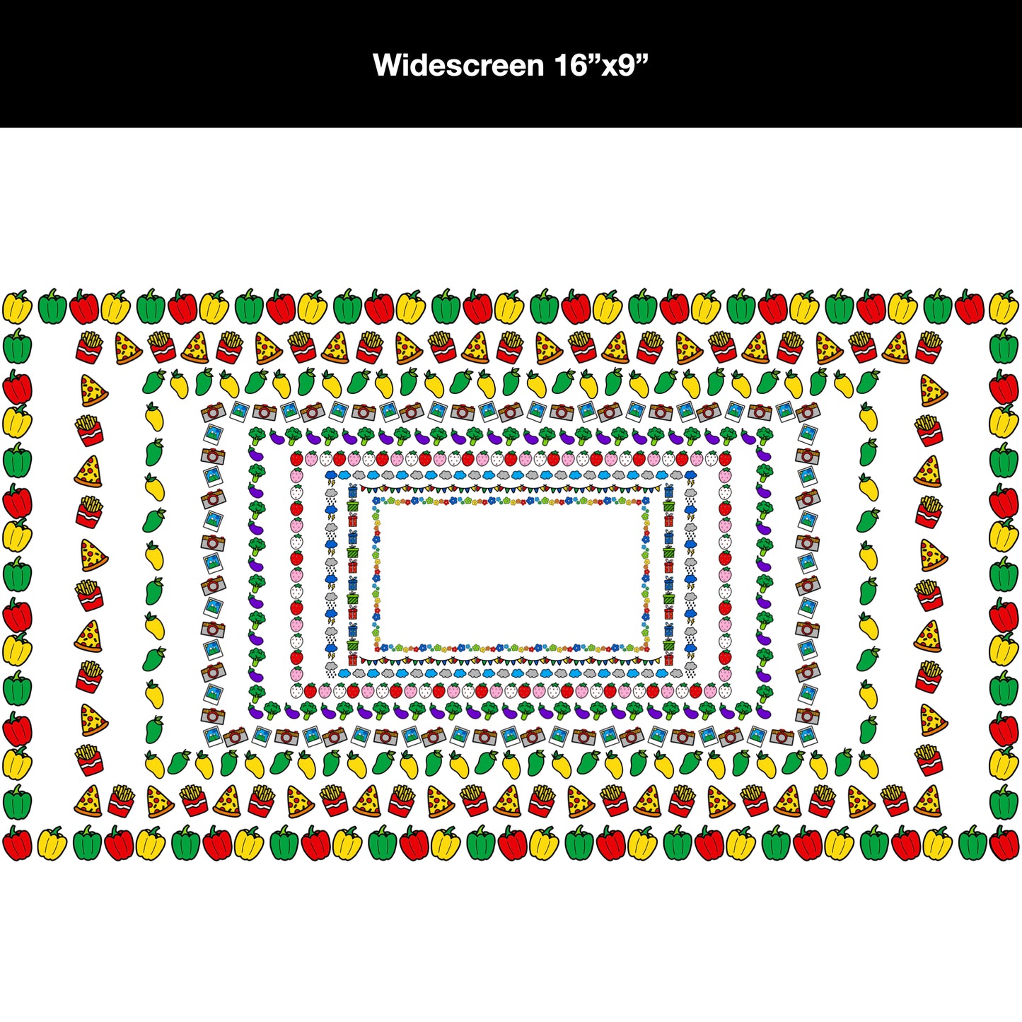 Widescreen Border Clipart Set 12 - Google Slides and PowerPoint