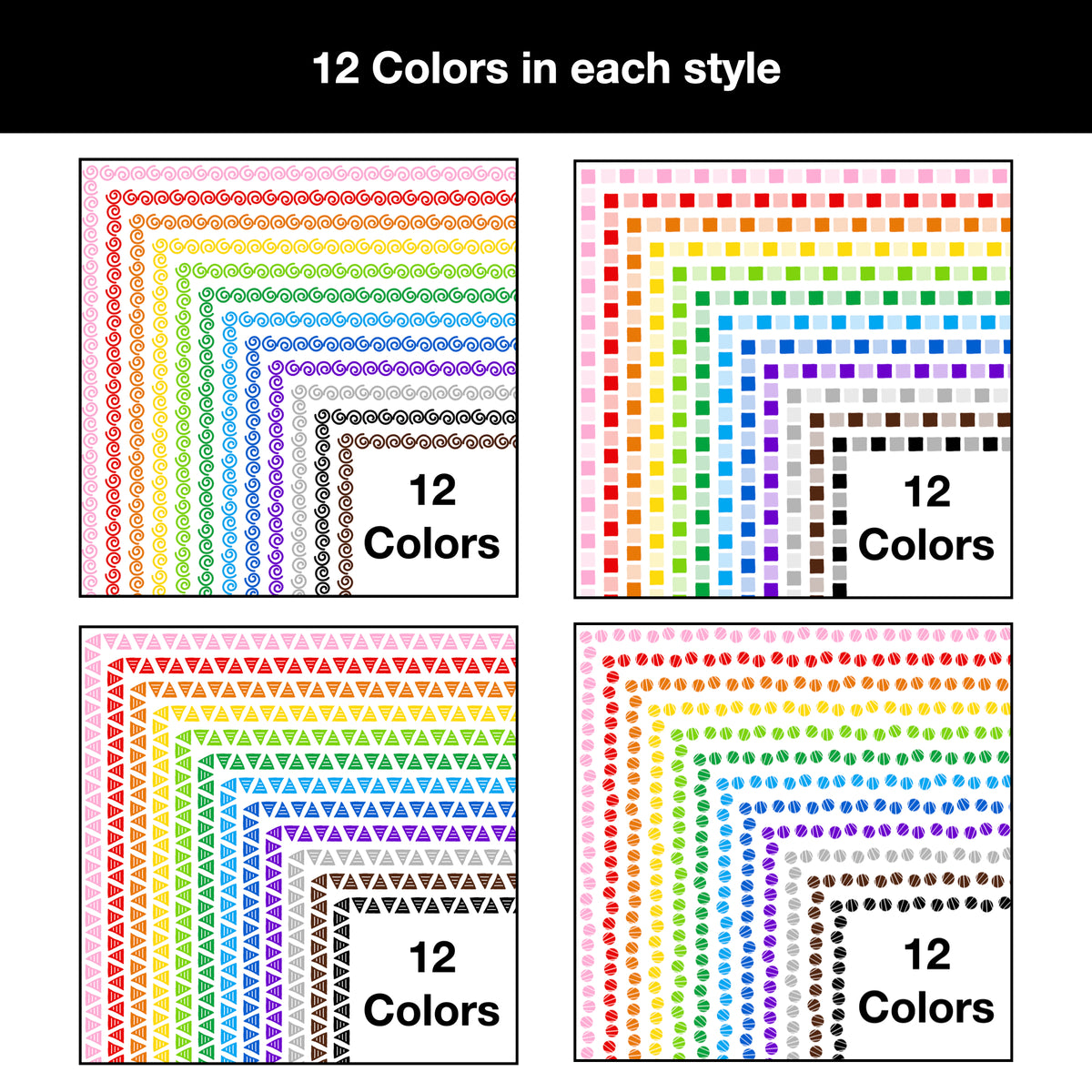 Border Clipart Bundle 1 - Colorful - Page Borders and Frames – kjunstudio