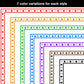 Border Clipart Set 64 - Colorful - Page Borders and Frames