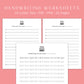 Handwriting Practice Sheets - Cute Notes Font