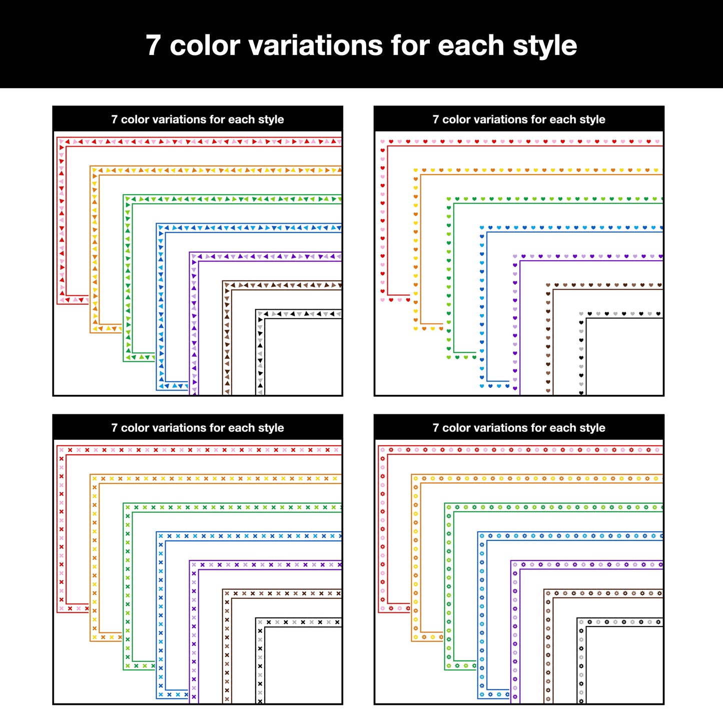 Widescreen Border Clipart Bundle 17 - Colorful - Google Slides and PowerPoint