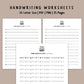 Handwriting Practice Sheets - Happiness Font