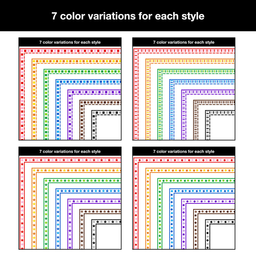 Border Clipart Bundle 16 - Colorful - Page Borders and Frames – kjunstudio
