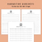 Handwriting Practice Sheets - Peaceful Font