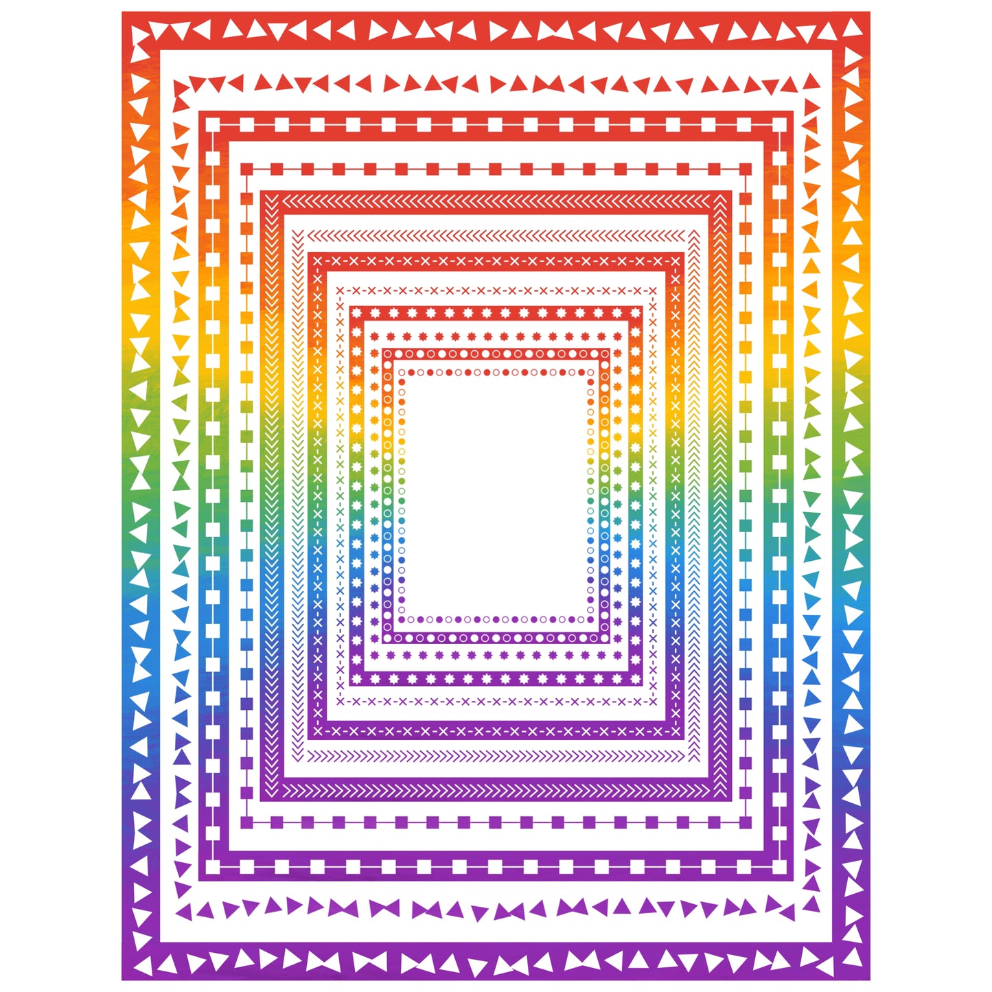 Border Clipart Set 40 - Rainbow - Page Borders and Frames