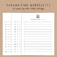 Handwriting Practice Sheets - Memories Font