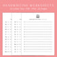 Handwriting Practice Sheets - Cute Notes Font