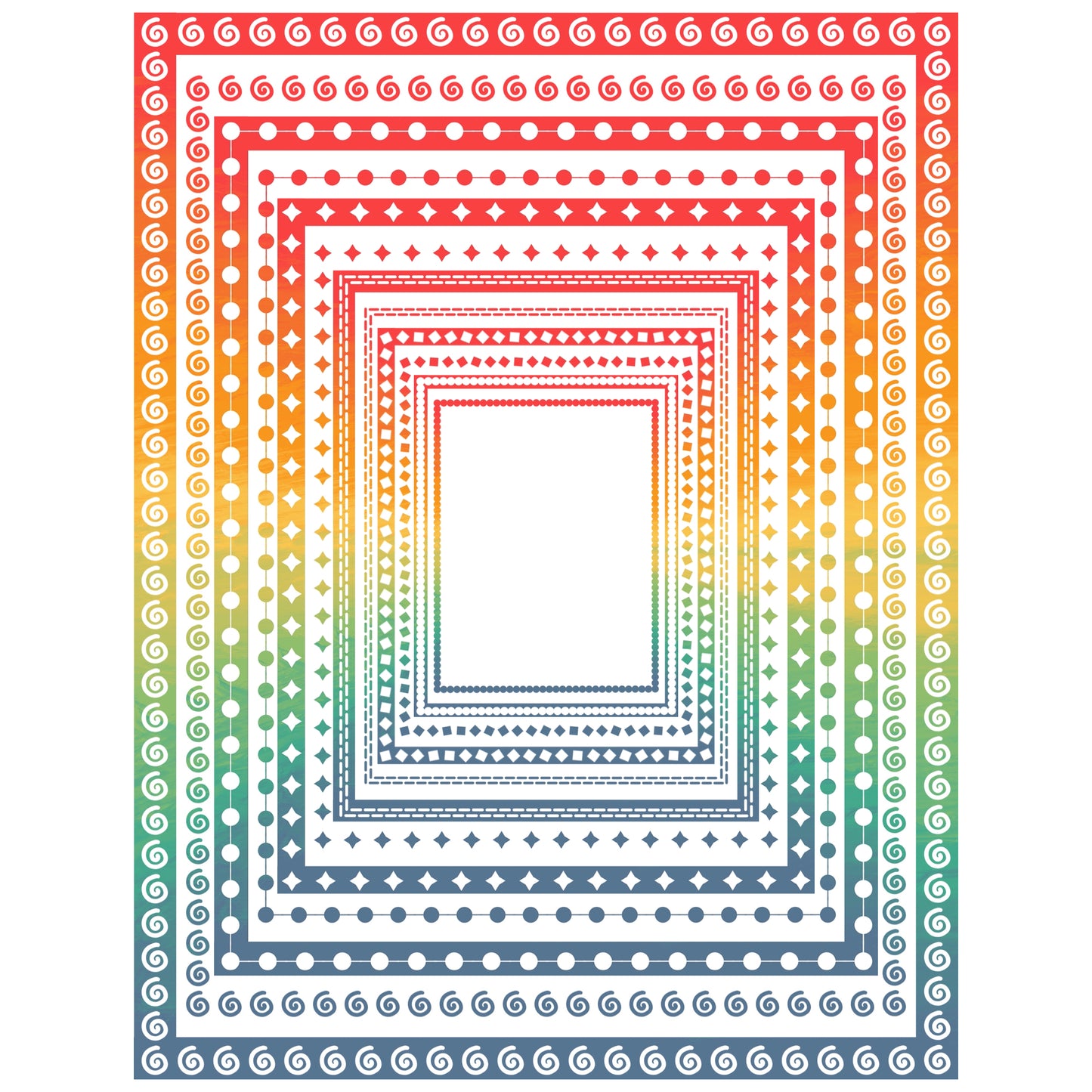 Border Clipart Set 43 - Vintage Rainbow - Page Borders and Frames