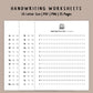 Handwriting Practice Sheets - Happiness Font