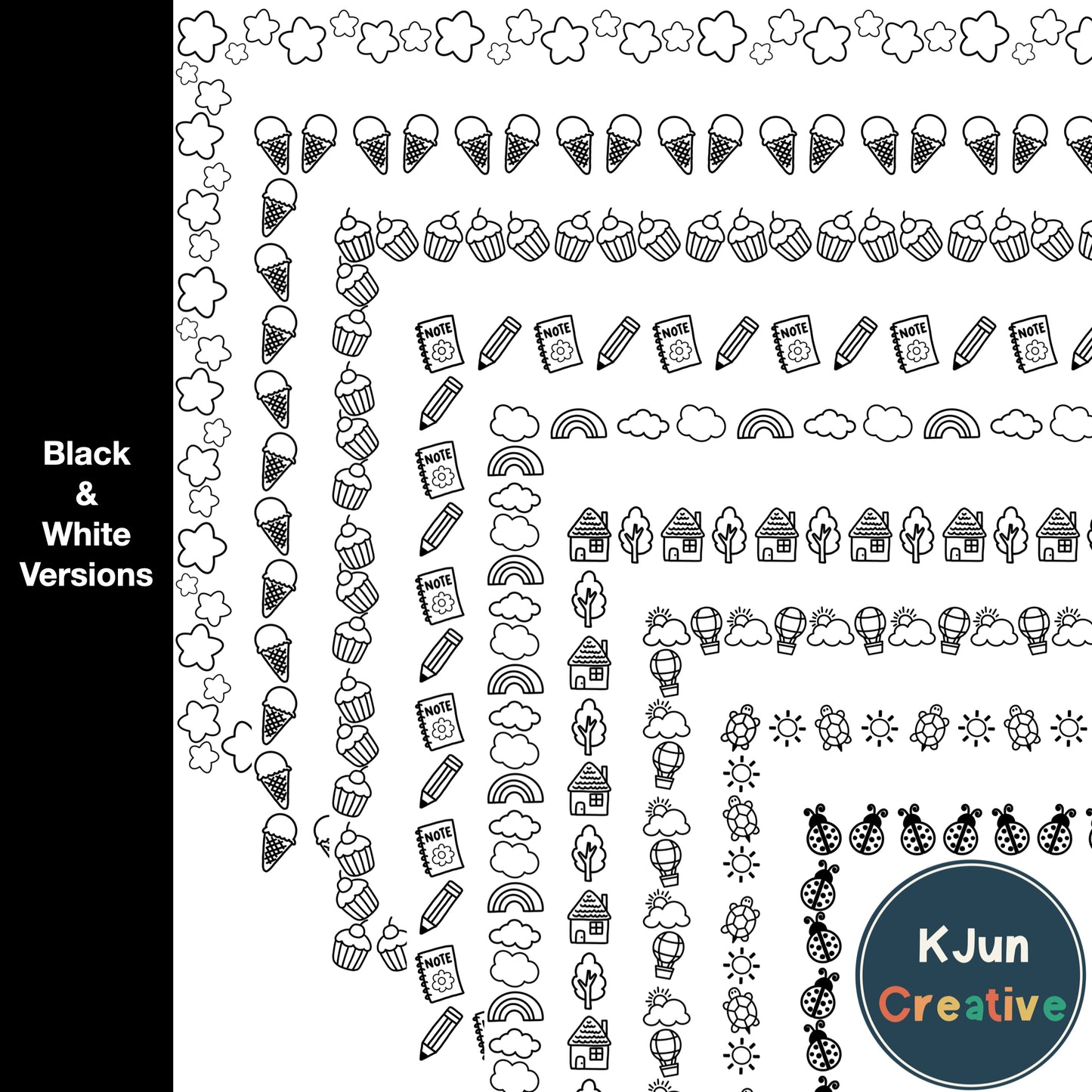 Widescreen Border Clipart Set 10 - Google Slides and PowerPoint