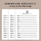 Handwriting Practice Sheets - Happiness Font