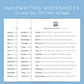 Handwriting Practice Sheets - Hello World Font