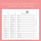 Handwriting Practice Sheets - Cute Notes Font