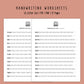 Handwriting Practice Sheets - Simple Notes Font