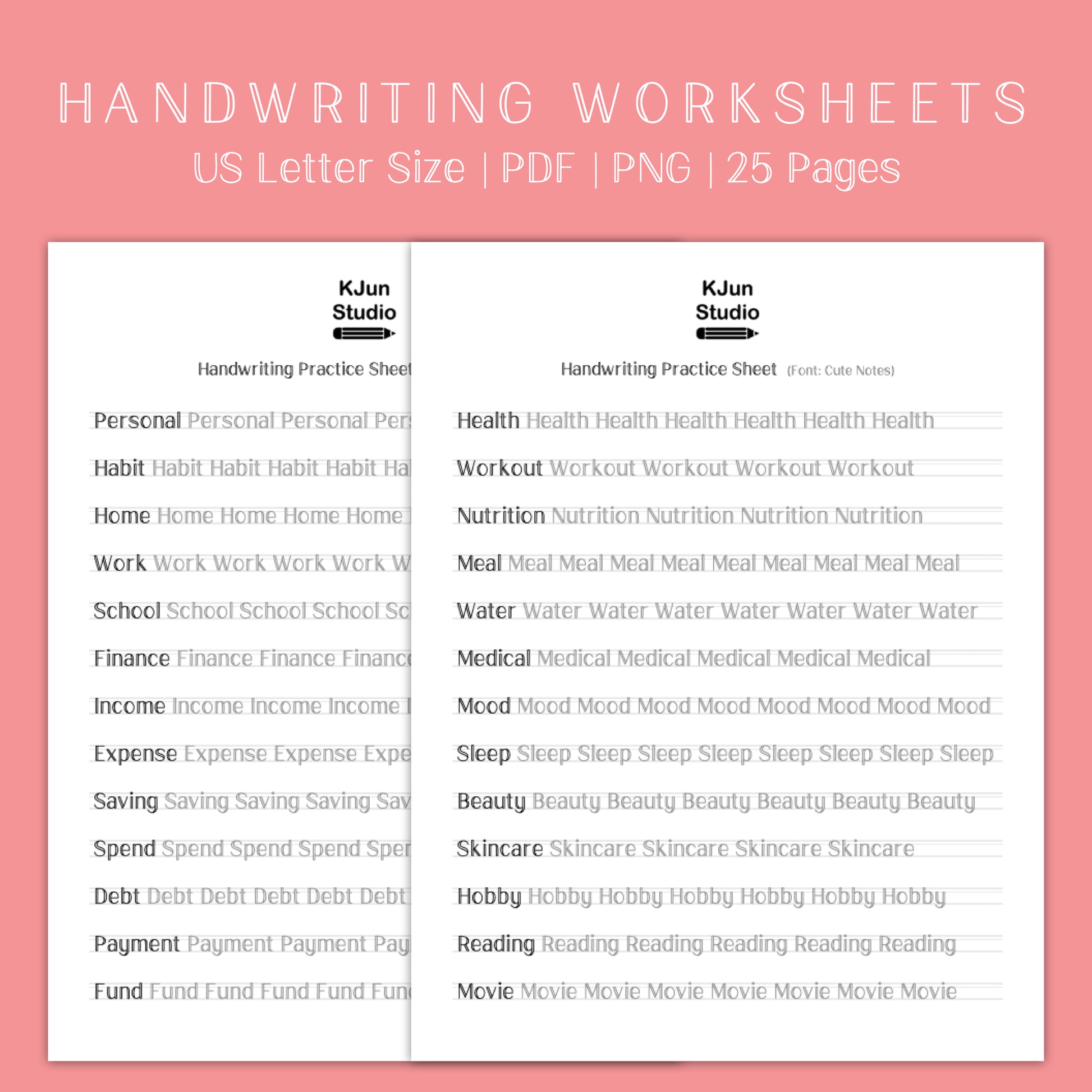 handwriting-practice-sheets-cute-notes-font-kjunstudio for Aesthetic Printable Neat Handwriting Practice Sheets Free Handwriting Practice Sheets - Cute Notes Font – kjunstudio for Aesthetic Printable Neat Handwriting Practice Sheets Free