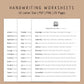 Handwriting Practice Sheets - Memories Font