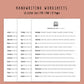 Handwriting Practice Sheets - Simple Notes Font