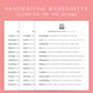 Handwriting Practice Sheets - Cute Notes Font