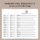 Handwriting Practice Sheets - Happiness Font