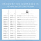 Handwriting Practice Sheets - Hello World Font