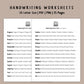 Handwriting Practice Sheets - Happiness Font