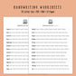 Handwriting Practice Sheets - Peaceful Font
