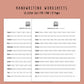 Handwriting Practice Sheets - Simple Notes Font