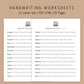 Handwriting Practice Sheets - Memories Font