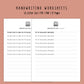 Handwriting Practice Sheets - Simple Notes Font