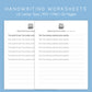 Handwriting Practice Sheets - Hello World Font