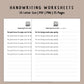 Handwriting Practice Sheets - Happiness Font