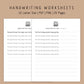 Handwriting Practice Sheets - Memories Font