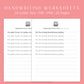 Handwriting Practice Sheets - Cute Notes Font