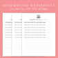 Handwriting Practice Sheets - Cute Notes Font