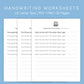 Handwriting Practice Sheets - Hello World Font