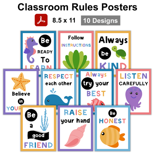 Classroom Rules Posters - Under the Sea